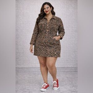 GAP Animal Print Button-Up Romper Dress XL